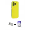 ieg™ iPhone 13 Pro Max Kılıf Siluet Minimal Özel Seri - Siyah Bilvis 5in1 3D Magic Cam Ekran Koruyucu + Rainbow Kamera Lens Koruma Cam - REGD
