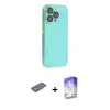 ieg™ iPhone 13 Pro Max Kılıf Siluet Minimal Özel Seri - Siyah Bilvis 5in1 3D Magic Cam Ekran Koruyucu + Renkli Kamera Lens Koruma Cam - PE