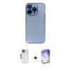 ieg™ iPhone 13 Pro Max Kılıf Siluet Minimal Özel Seri - Siyah Bilvis 5in1 3D Magic Cam Ekran Koruyucu + Shine Kamera Lens - GD