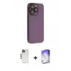 ieg™ iPhone 13 Pro Max Kılıf Siluet Minimal Özel Seri - Siyah Bilvis 5in1 3D Magic Cam Ekran Koruyucu + Shine Kamera Lens - GD