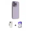 ieg™ iPhone 13 Pro Max Kılıf Siluet Minimal Özel Seri - Siyah Bilvis 5in1 3D Magic Cam Ekran Koruyucu + Shine Kamera Lens - GD