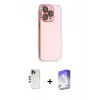 ieg™ iPhone 13 Pro Max Kılıf Siluet Minimal Özel Seri - Siyah Bilvis 5in1 3D Magic Cam Ekran Koruyucu + Shine Kamera Lens - GD