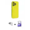 ieg™ iPhone 13 Pro Max Kılıf Siluet Minimal Özel Seri - Siyah Bilvis 5in1 5D Magic Hayalet Cam Ekran Koruyucu + Pers Alüminyum Kamera Lens - SABE