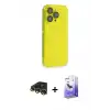 ieg™ iPhone 13 Pro Max Kılıf Siluet Minimal Özel Seri - Siyah Bilvis 5in1 5D Magic Hayalet Cam Ekran Koruyucu + Raze Metal Kamera Lens - GD