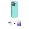 ieg™ iPhone 13 Pro Max Kılıf Siluet Minimal Özel Seri - Siyah Bilvis 5in1 5D Magic Hayalet Cam Ekran Koruyucu + Pers Alüminyum Kamera Lens - SABE