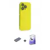 ieg™ iPhone 13 Pro Max Kılıf Siluet Minimal Özel Seri - Siyah Bilvis 5in1 5D Magic Hayalet Cam Ekran Koruyucu + Renkli Kamera Lens Koruma Cam - MI
