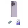 ieg™ iPhone 13 Pro Max Kılıf Siluet Minimal Özel Seri - Siyah Bilvis 5in1 5D Magic Hayalet Cam Ekran Koruyucu + Shine Kamera Lens Koruma Cam - GI