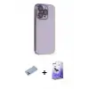 ieg™ iPhone 13 Pro Max Kılıf Siluet Minimal Özel Seri - Siyah Bilvis 5in1 5D Magic Hayalet Cam Ekran Koruyucu + Shine Kamera Lens Koruma Cam - MI