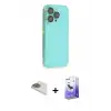 ieg™ iPhone 13 Pro Max Kılıf Siluet Minimal Özel Seri - Siyah Bilvis 5in1 5D Magic Hayalet Cam Ekran Koruyucu + Pers Alüminyum Kamera Lens - GD