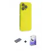 ieg™ iPhone 13 Pro Max Kılıf Siluet Minimal Özel Seri - Siyah Bilvis 5in1 5D Magic Hayalet Cam Ekran Koruyucu + Renkli Kamera Lens Koruma Cam - TU