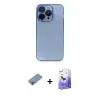 ieg™ iPhone 13 Pro Max Kılıf Siluet Minimal Özel Seri - Siyah Bilvis 5in1 5D Magic Hayalet Cam Ekran Koruyucu + Shine Kamera Lens Koruma Cam - GI