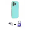ieg™ iPhone 13 Pro Max Kılıf Siluet Minimal Özel Seri - Siyah Bilvis 5in1 5D Magic Hayalet Cam Ekran Koruyucu + Pers Alüminyum Kamera Lens - LT