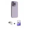 ieg™ iPhone 13 Pro Max Kılıf Siluet Minimal Özel Seri - Siyah Bilvis 5in1 5D Magic Hayalet Cam Ekran Koruyucu + Pers Alüminyum Kamera Lens - GD