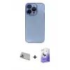 ieg™ iPhone 13 Pro Max Kılıf Siluet Minimal Özel Seri - Siyah Bilvis 5in1 5D Magic Hayalet Cam Ekran Koruyucu + Rainbow Kamera Lens Koruma Cam - REGD