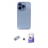 ieg™ iPhone 13 Pro Max Kılıf Siluet Minimal Özel Seri - Siyah Bilvis 5in1 5D Magic Hayalet Cam Ekran Koruyucu + Shine Kamera Lens Koruma Cam - MI