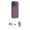ieg™ iPhone 13 Pro Max Kılıf Siluet Minimal Özel Seri - Siyah Joko 5D Cam + Rainbow Kamera Lens Koruma Cam - BZ