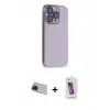 ieg™ iPhone 13 Pro Max Kılıf Siluet Minimal Özel Seri - Siyah Joko 5D Cam + Rainbow Kamera Lens Koruma Cam - KI