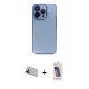 ieg™ iPhone 13 Pro Max Kılıf Siluet Minimal Özel Seri - Siyah Joko 5D Cam + Rainbow Kamera Lens Koruma Cam - BZ