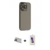 ieg™ iPhone 13 Pro Max Kılıf Siluet Minimal Özel Seri - Siyah Joko 5D Cam + Rainbow Kamera Lens Koruma Cam - MR