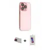 ieg™ iPhone 13 Pro Max Kılıf Siluet Minimal Özel Seri - Siyah Joko 5D Cam + Rainbow Kamera Lens Koruma Cam - KI