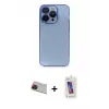 ieg™ iPhone 13 Pro Max Kılıf Siluet Minimal Özel Seri - Siyah Joko 5D Cam + Rainbow Kamera Lens Koruma Cam - KI