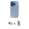 ieg™ iPhone 13 Pro Max Kılıf Siluet Minimal Özel Seri - Siyah Joko 5D Cam + Rainbow Kamera Lens Koruma Cam - MR
