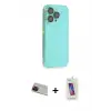 ieg™ iPhone 13 Pro Max Kılıf Siluet Minimal Özel Seri - Siyah Joko 5D Cam + Rainbow Kamera Lens Koruma Cam - KI