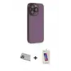 ieg™ iPhone 13 Pro Max Kılıf Siluet Minimal Özel Seri - Siyah Joko 5D Cam + Rainbow Kamera Lens Koruma Cam - MR