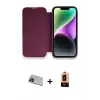 ieg™ iPhone 13 Pro Max Kılıf Siluet Minimal Serisi - Şeffaf Maxco Cam Ekran Koruyucu + Rainbow Kamera Lens Koruma Cam - MI