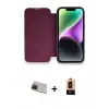 ieg™ iPhone 13 Pro Max Kılıf Siluet Minimal Serisi - Şeffaf Maxco Cam Ekran Koruyucu + Rainbow Kamera Lens Koruma Cam - KI