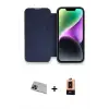 ieg™ iPhone 13 Pro Max Kılıf Siluet Minimal Serisi - Şeffaf Maxco Cam Ekran Koruyucu + Rainbow Kamera Lens Koruma Cam - MI