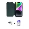 ieg™ iPhone 13 Pro Max Kılıf Siluet Minimal Serisi - Siyah Bilvis 5in1 3D Magic Cam Ekran Koruyucu + Pers Alüminyum Kamera Lens - LT
