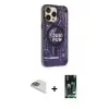 ieg™ iPhone 13 Pro Max Kılıf Siluet Modern Koleksiyonu - Şeffaf 360 Full Body Arka Koruyucu + Pers Alüminyum Kamera Lens - GD