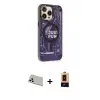 ieg™ iPhone 13 Pro Max Kılıf Siluet Modern Koleksiyonu - Şeffaf Maxco Cam Ekran Koruyucu + Rainbow Kamera Lens Koruma Cam - BZ
