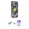 ieg™ iPhone 13 Pro Max Kılıf Siluet Modern Koleksiyonu - Siyah Bilvis 5in1 3D Magic Cam Ekran Koruyucu + Shine Kamera Lens Koruma Cam - MI