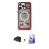ieg™ iPhone 13 Pro Max Kılıf Siluet Modern Koleksiyonu - Siyah Bilvis 5in1 5D Magic Hayalet Cam Ekran Koruyucu + Raze Metal Kamera Lens - GD