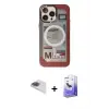 ieg™ iPhone 13 Pro Max Kılıf Siluet Modern Koleksiyonu - Siyah Bilvis 5in1 5D Magic Hayalet Cam Ekran Koruyucu + Pers Alüminyum Kamera Lens - GI