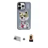 ieg™ iPhone 13 Pro Max Kılıf Siluet Modern Özel Seri - Şeffaf Maxco Cam Ekran Koruyucu + Rainbow Kamera Lens Koruma Cam - MI