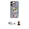 ieg™ iPhone 13 Pro Max Kılıf Siluet Modern Özel Seri - Şeffaf Maxco Cam Ekran Koruyucu + Rainbow Kamera Lens Koruma Cam - BZ