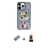ieg™ iPhone 13 Pro Max Kılıf Siluet Modern Özel Seri - Şeffaf Maxco Cam Ekran Koruyucu + Shine Kamera Lens Koruma Cam - GI