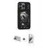 ieg™ iPhone 13 Pro Max Kılıf Siluet Modern Özel Seri - Siyah Bilvis 3D Mat Cam Ekran Koruyucu + Rainbow Kamera Lens Koruma Cam - MR