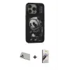 ieg™ iPhone 13 Pro Max Kılıf Siluet Modern Özel Seri - Siyah Bilvis 3D Mat Cam Ekran Koruyucu + Rainbow Kamera Lens Koruma Cam - BZ