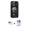 ieg™ iPhone 13 Pro Max Kılıf Siluet Modern Özel Seri - Siyah Bilvis 5in1 3D Magic Cam Ekran Koruyucu + Pers Alüminyum Kamera Lens - LT