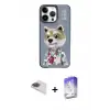 ieg™ iPhone 13 Pro Max Kılıf Siluet Modern Özel Seri - Siyah Bilvis 5in1 3D Magic Cam Ekran Koruyucu + Pers Alüminyum Kamera Lens - GI