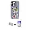 ieg™ iPhone 13 Pro Max Kılıf Siluet Modern Özel Seri - Siyah Bilvis 5in1 3D Magic Cam Ekran Koruyucu + Rainbow Kamera Lens Koruma Cam - BZ
