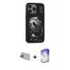 ieg™ iPhone 13 Pro Max Kılıf Siluet Modern Özel Seri - Siyah Bilvis 5in1 3D Magic Cam Ekran Koruyucu + Rainbow Kamera Lens Koruma Cam - BZ