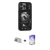 ieg™ iPhone 13 Pro Max Kılıf Siluet Modern Özel Seri - Siyah Bilvis 5in1 3D Magic Cam Ekran Koruyucu + Rainbow Kamera Lens Koruma Cam - REGD