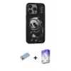 ieg™ iPhone 13 Pro Max Kılıf Siluet Modern Özel Seri - Siyah Bilvis 5in1 3D Magic Cam Ekran Koruyucu + Shine Kamera Lens Koruma Cam - MI