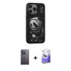 ieg™ iPhone 13 Pro Max Kılıf Siluet Modern Özel Seri - Siyah Bilvis 5in1 5D Magic Hayalet Cam Ekran Koruyucu + Neon Fosforlu Kamera Lens - BZ