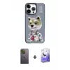 ieg™ iPhone 13 Pro Max Kılıf Siluet Modern Özel Seri - Siyah Bilvis 5in1 5D Magic Hayalet Cam Ekran Koruyucu + Neon Fosforlu Kamera Lens - YL